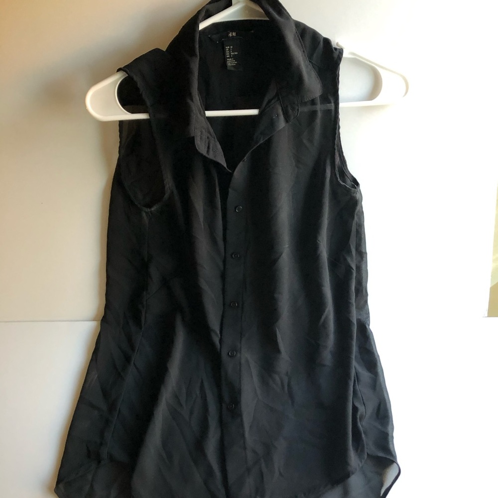 Black sheer blouse